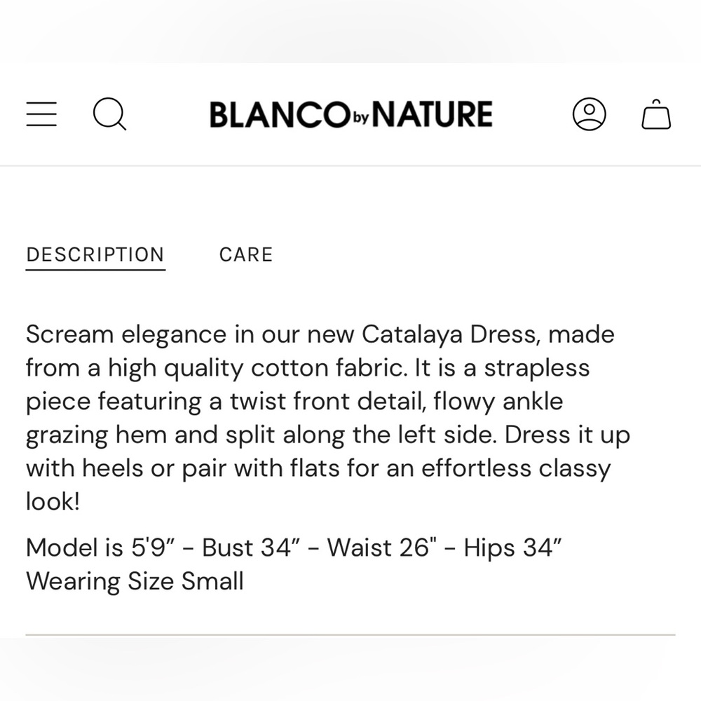 Blanco By Nature Catalaya Azure Strapless Dress NWOT - Picture 9 of 9